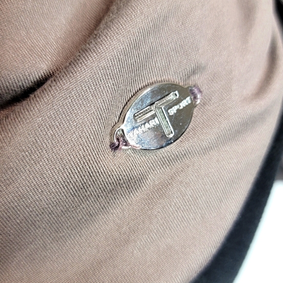 TAHARI SPORT Brown/Cream Blouse with Ruching Waist Size 1X - Picture 5 of 6